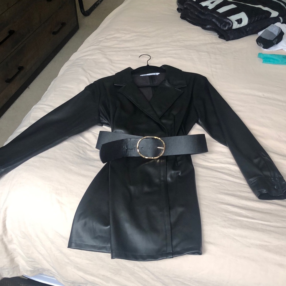 Zara leather blazer dress